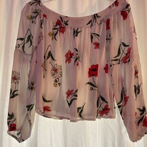 Hollister Floral Off The Shoulder Top / Blouse. Size: Small.